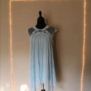 Blue trapeze dress